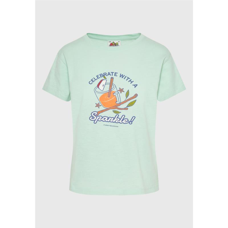 Γυναικείο t-shirt με graphic τύπωμα στο στήθος