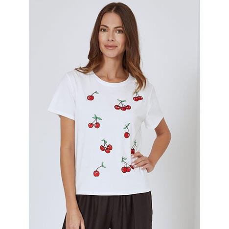 T-shirt κεράσια με strass SN7948.4332+1