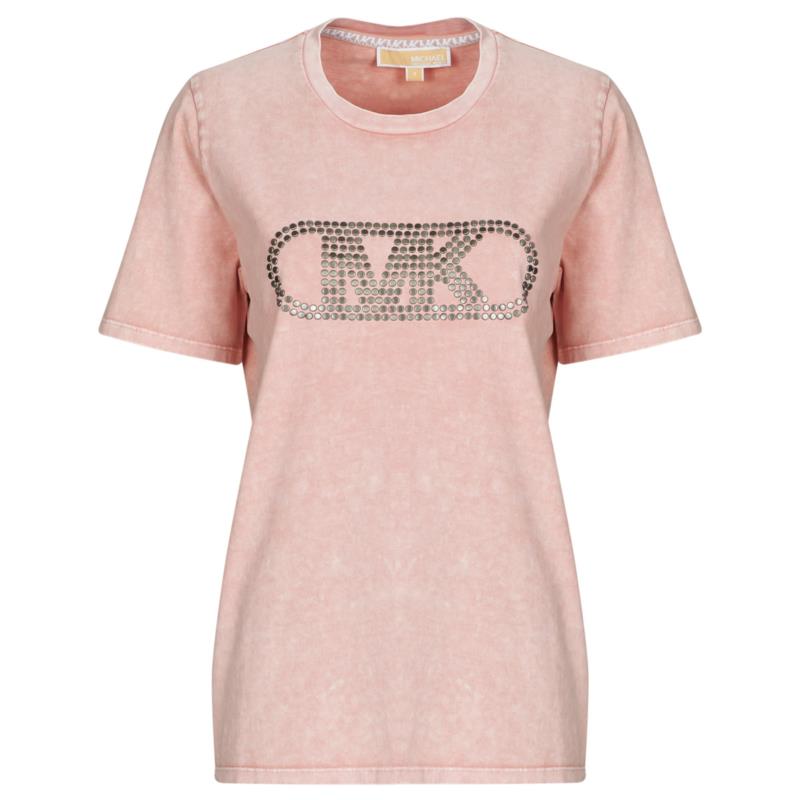 T-shirt με κοντά μανίκια MICHAEL Michael Kors CROP GWSH EMPIRE STUD TEE