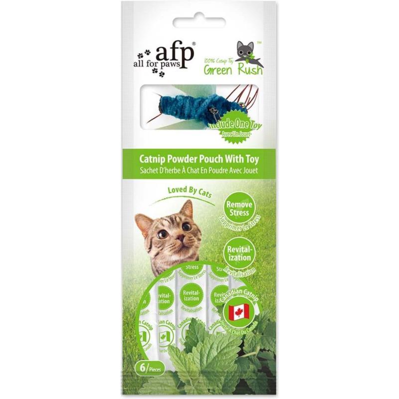 ΠΑΙΧΝΙΔΙ ΓΑΤΑΣ AFP GREEN RUSH CATNIP POWDER POUCH WITH TOY (23X2X9,3CM)