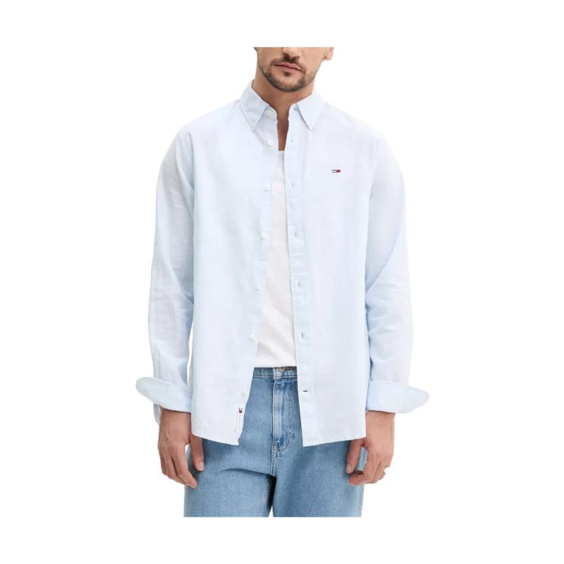 Πουκάμισο με μακριά μανίκια Tommy Hilfiger TOMMY JEANS LINEN BLEND LONGSLEEVE REGULAR FIT SHIRT MEN
