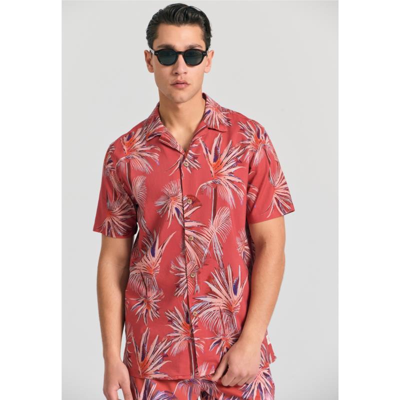 Relaxed fit πουκάμισο με tropical τύπωμα