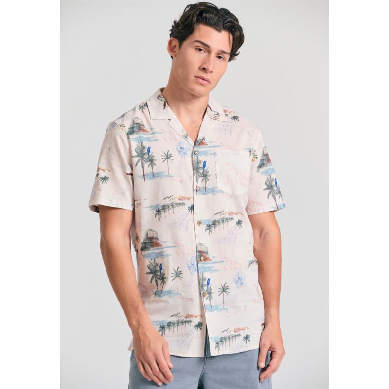 Relaxed fit πουκάμισο με exotic τύπωμα
