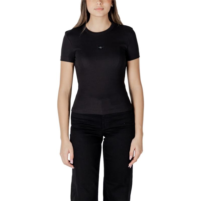T-shirt με κοντά μανίκια Calvin Klein Jeans WOVEN LABEL RIB J20J225245