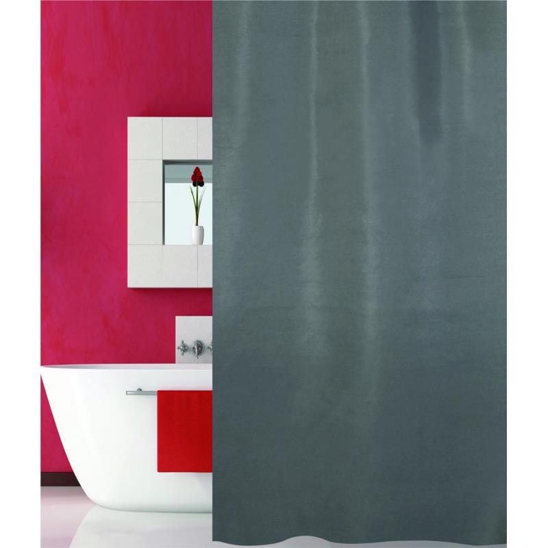 Κουρτίνα Μπάνιου (180x180) Με Κρίκους San Lorentzo Solid Grey