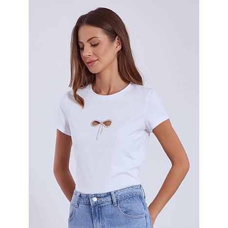 T-shirt strass φιόγκος με ανοίγματα SN7958.4881+1