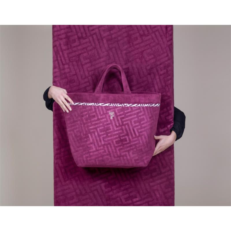 Τσάντα Θαλάσσης Polyester-Poliammide 40x40x68εκ. Feel & Touch Icon Aubergine (Χρώμα: Μωβ, Ύφασμα: 88% Polyester-12% Polyamide) - Feel and Touch - 5206480676550