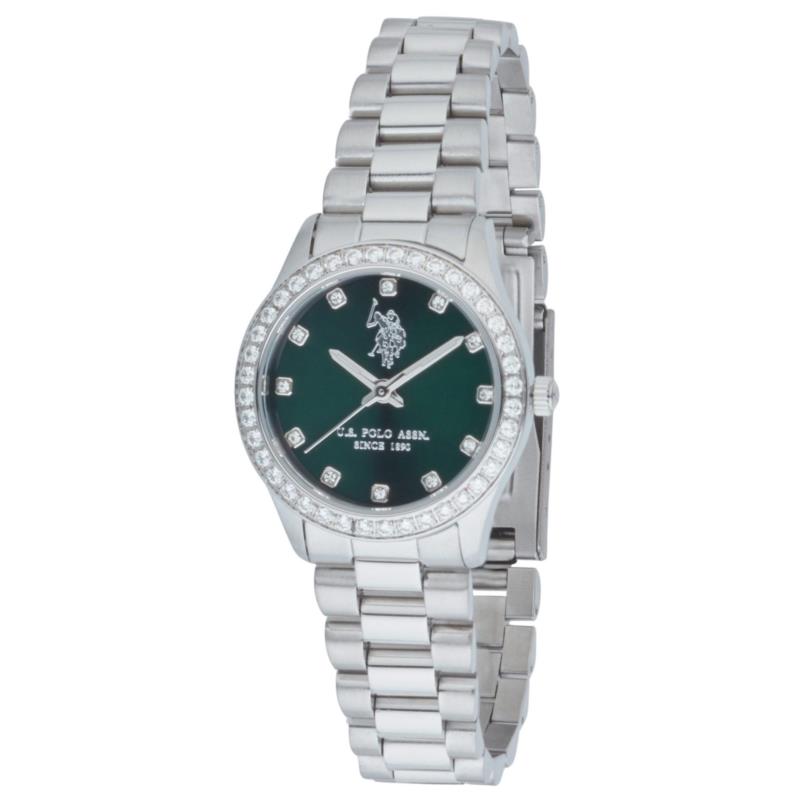 U.S. POLO Felicity Crystals - USP8405GR, Silver case with Stainless Steel Bracelet