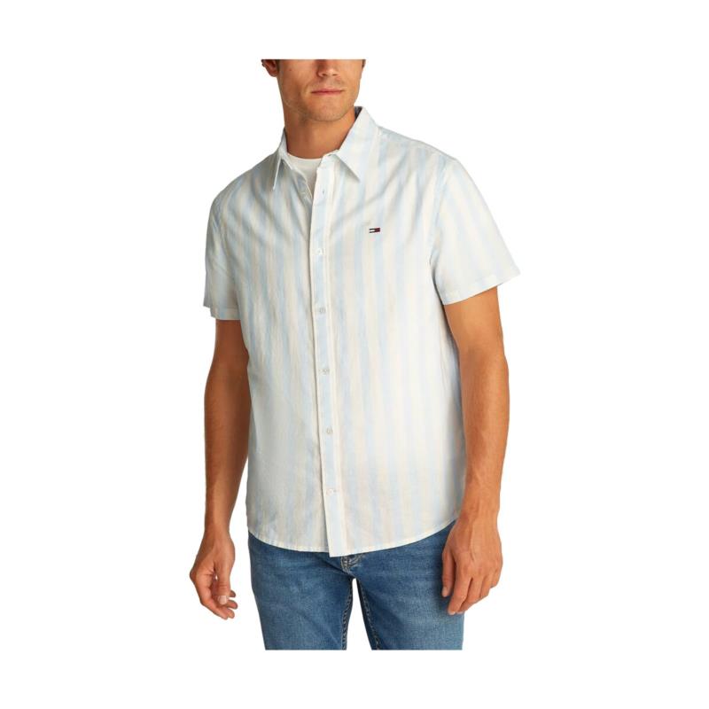 Πουκάμισο με μακριά μανίκια Tommy Hilfiger TOMMY JEANS LINEN BLEND SHORTSLEEVE REGULAR FIT SHIRT MEN