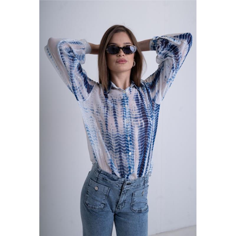 Πουκάμισο tie-dye διάφανο - 4252019830