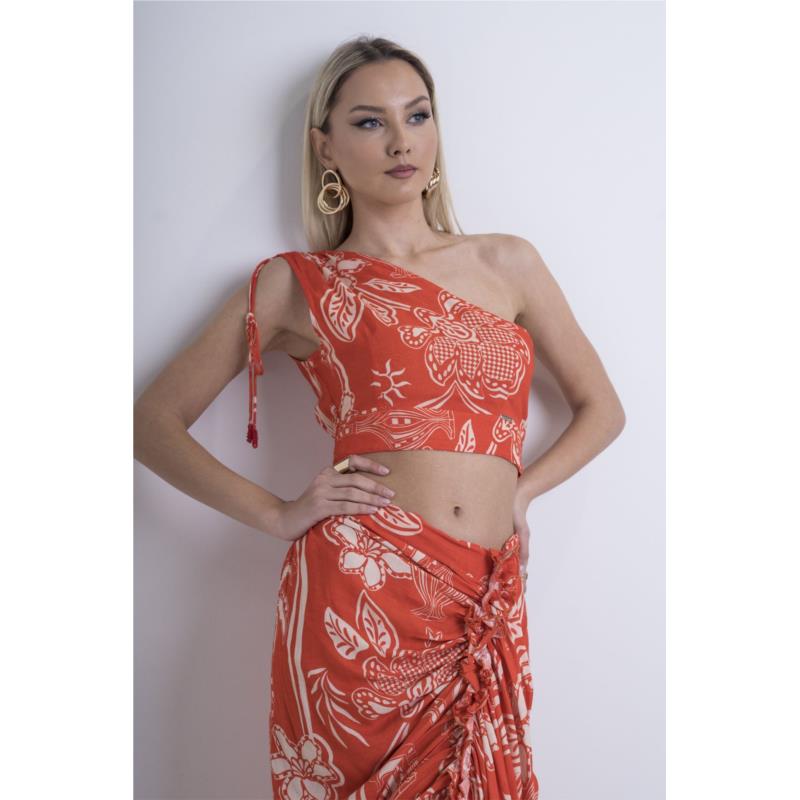 Crop top με ώμο έξω - 4252032150