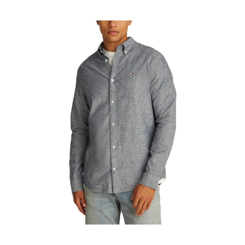 Πουκάμισο με μακριά μανίκια Tommy Hilfiger TOMMY JEANS LINEN BLEND LONGSLEEVE REGULAR FIT SHIRT MEN