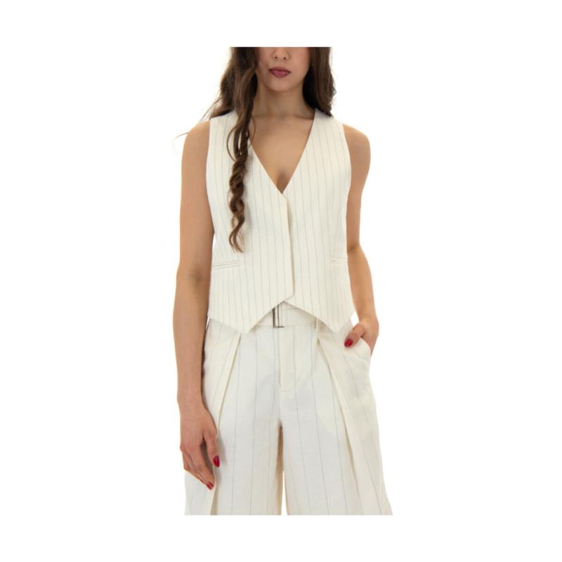 Αμάνικα/T-shirts χωρίς μανίκια My T Wearables STRIPED REGULAR FIT VEST WOMEN MY WEARABLES