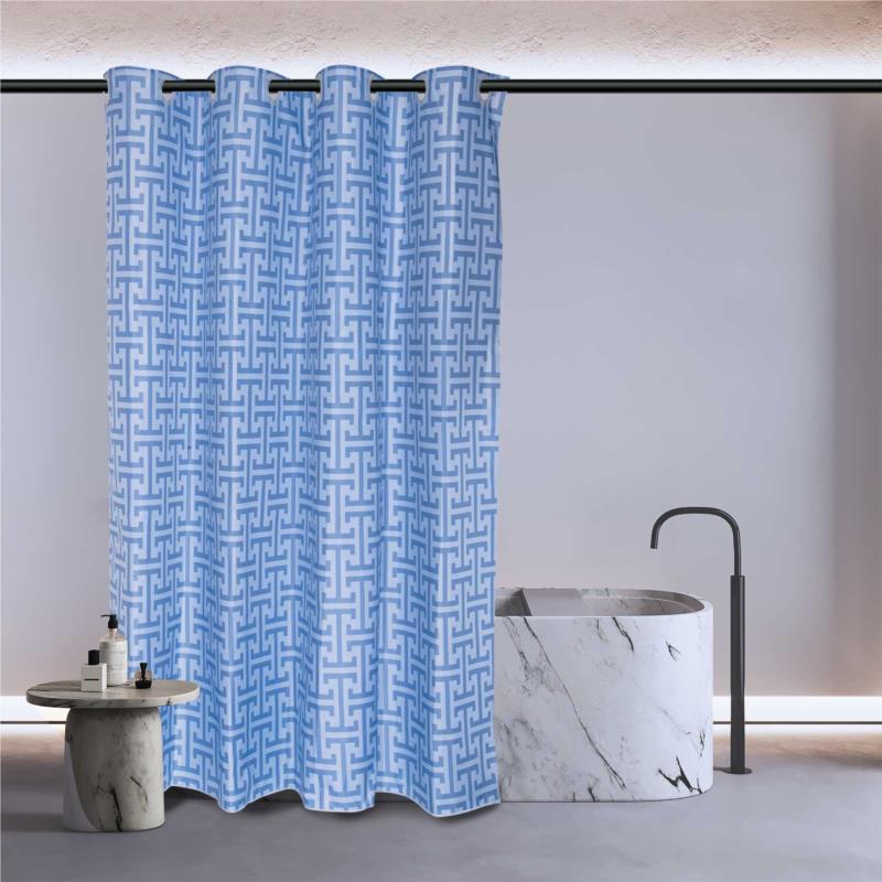 Κουρτίνα Μπάνιου Αδιάβροχη Polyester 200x180εκ. Essential 3119 Dusty Blue Greenwich Polo Club (Ύφασμα: Polyester, Χρώμα: Μπλε) - Greenwich Polo Club - 220120003119