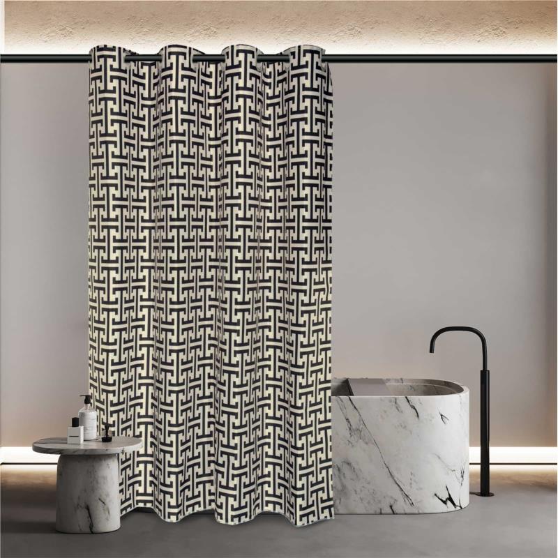 Κουρτίνα Μπάνιου Αδιάβροχη Polyester 240x180εκ. Essential 3123 Μαύρη Greenwich Polo Club (Ύφασμα: Polyester, Χρώμα: Μαύρο) - Greenwich Polo Club - 220124003123
