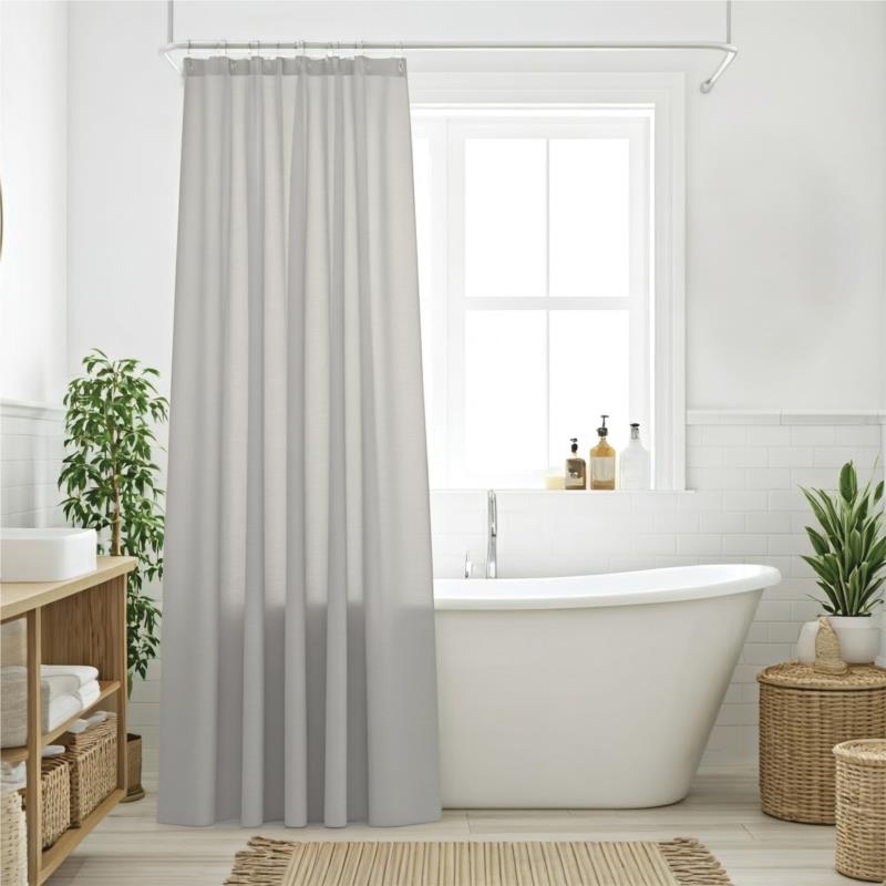 Κουρτίνα Μπάνιου Αδιάβροχη Polyester 200x180εκ. Curtains 0805 Γκρι Das Home (Ύφασμα: Polyester, Χρώμα: Γκρι) - Das Home - 420120000805