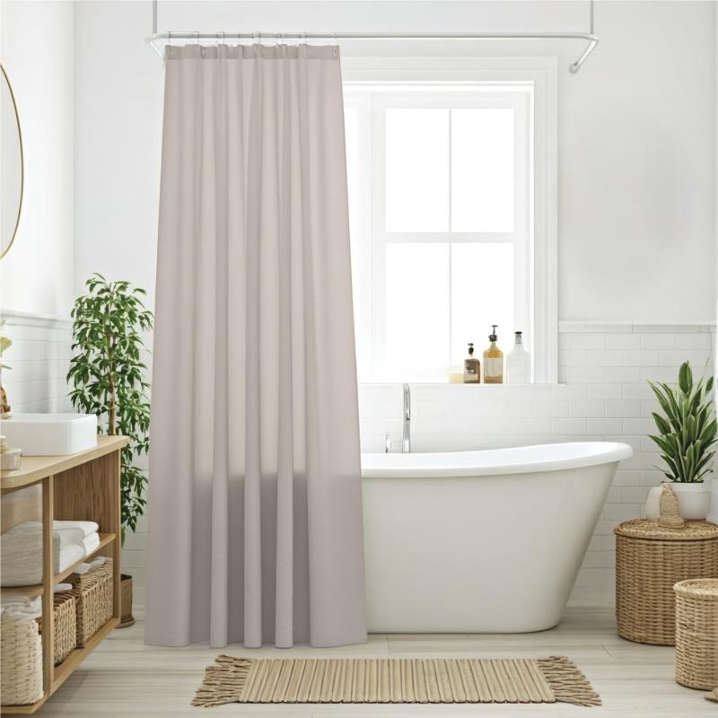 Κουρτίνα Μπάνιου Αδιάβροχη Polyester 240x180εκ. Curtains 0808 Taupe Das Home (Ύφασμα: Polyester, Χρώμα: Taupe) - Das Home - 420124000808