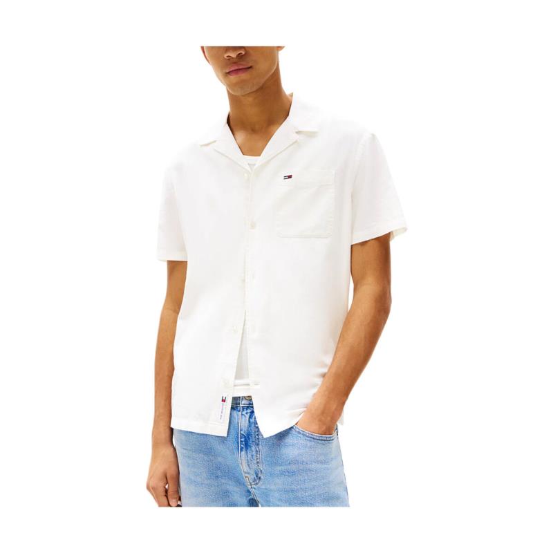 Πουκάμισο με μακριά μανίκια Tommy Hilfiger TOMMY JEANS LINEN BLEND SHORTSLEEVE REGULAR FIT SHIRT MEN