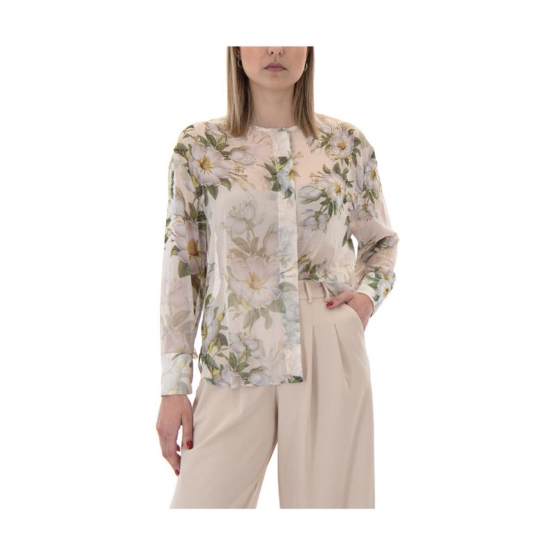 Πουκάμισα My T Wearables FLORAL PRINT SEE THROUGH LONGSLEEVE SHIRT WOMEN