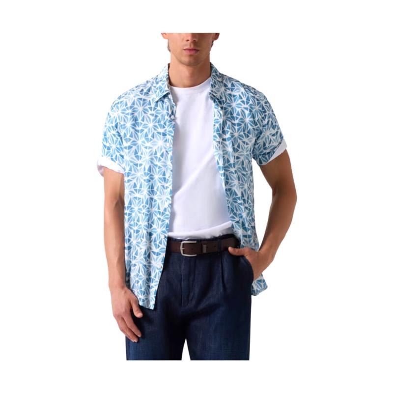 Πουκάμισο με μακριά μανίκια Guess RYAON WATERCOLOR PRINTED SHORTSLEEVE SHIRT MEN
