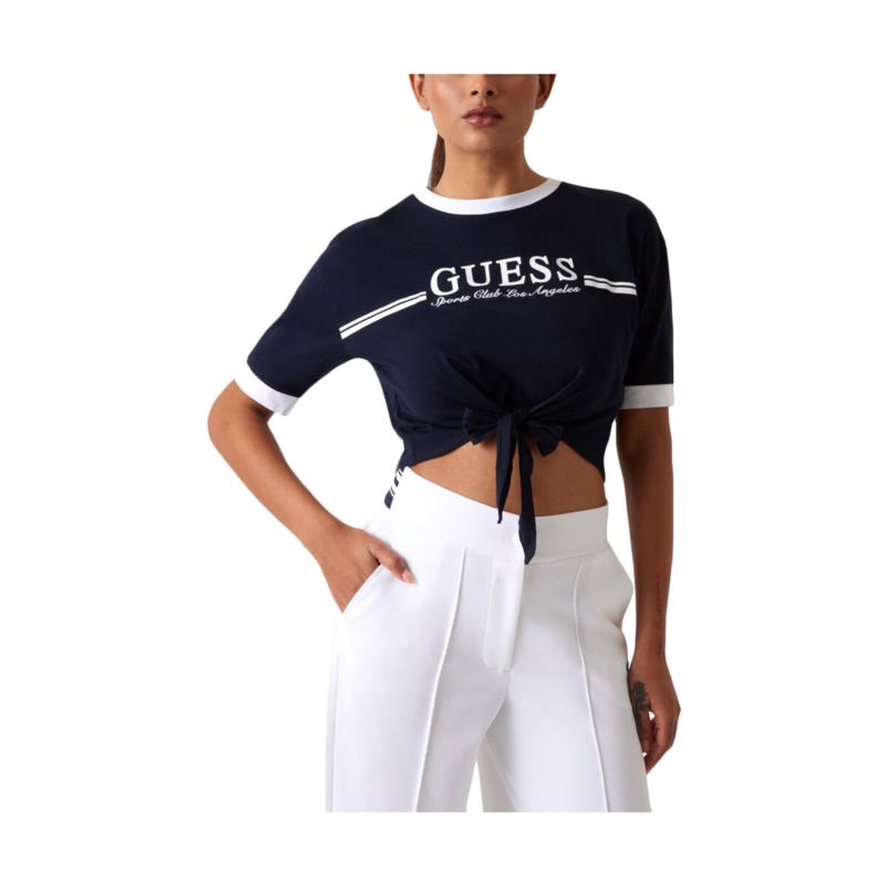 T-shirt με κοντά μανίκια Guess FRONT KNOT LOGO BOXY FIT T-SHIRT WOMEN