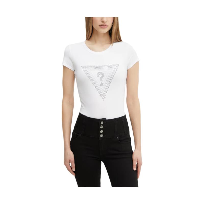 T-shirt με κοντά μανίκια Guess TRIANGLE OMBRE R3 LOGO T-SHIRT WOMEN