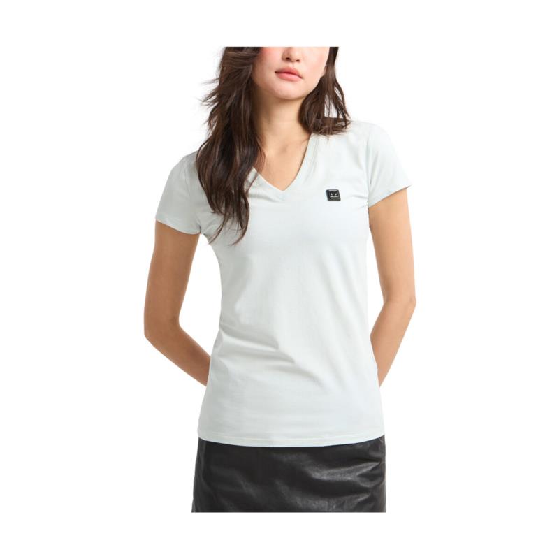 T-shirt με κοντά μανίκια EAX LOGO V NECK SLIM FIT T-SHIRT WOMEN