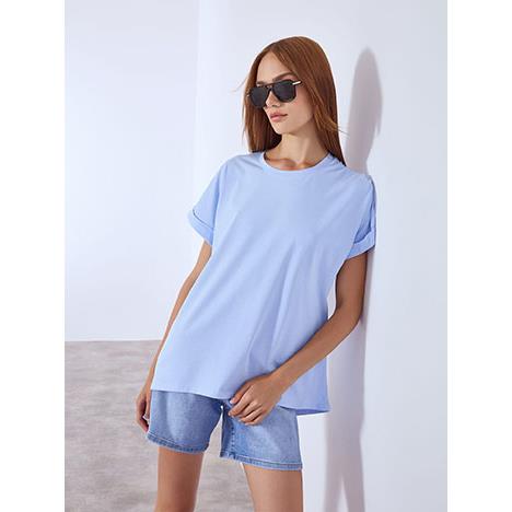 T-shirt ασύμμετρο μονόχρωμο SN9844.4332+6
