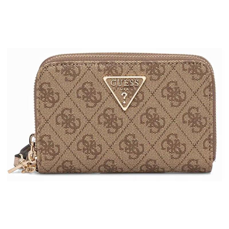 Guess μπεζ πορτοφόλι Laurel 4G Double