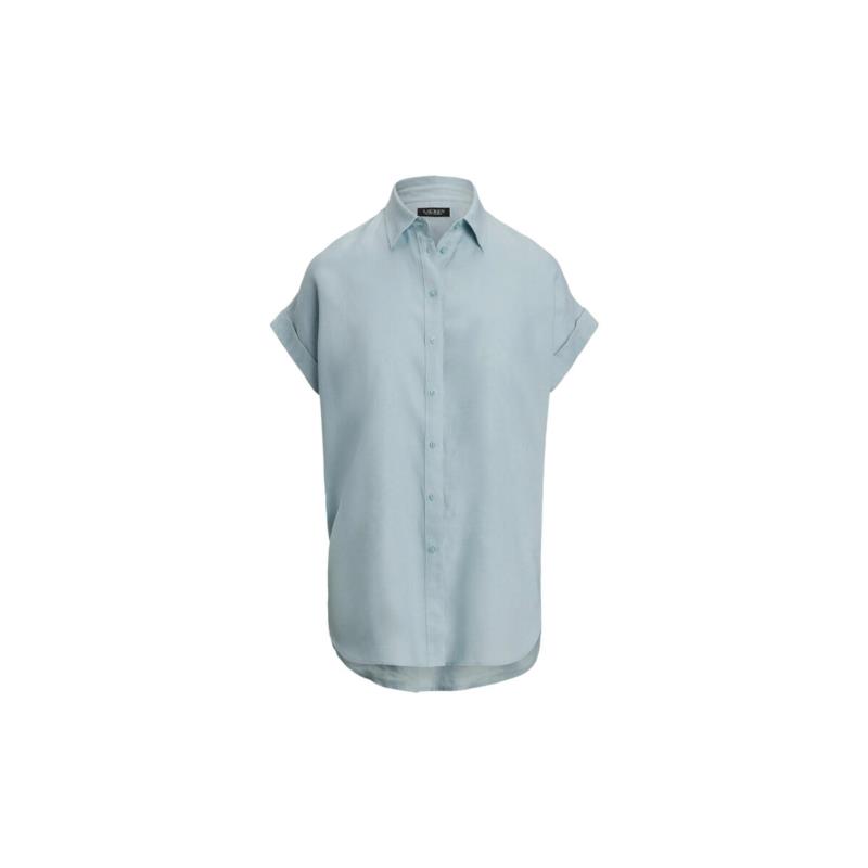 Πουκάμισα Ralph Lauren LINEN BUTTONED SHORTSLEEVE SHIRT WOMEN LAUREN