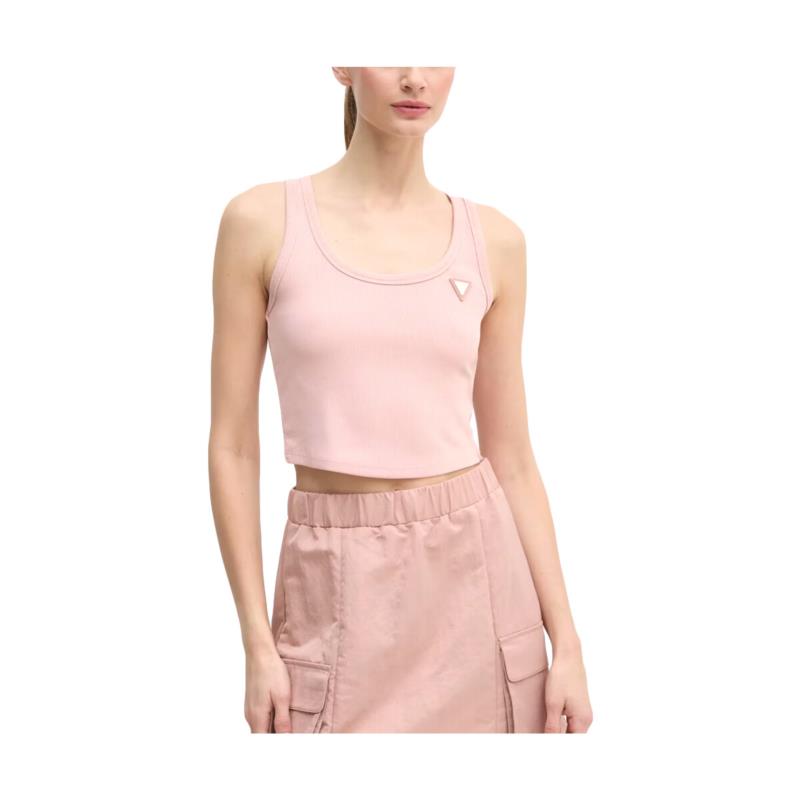 Μπλουζάκια με μακριά μανίκια Guess COLETTE RIB TANK CROP TOP WOMEN