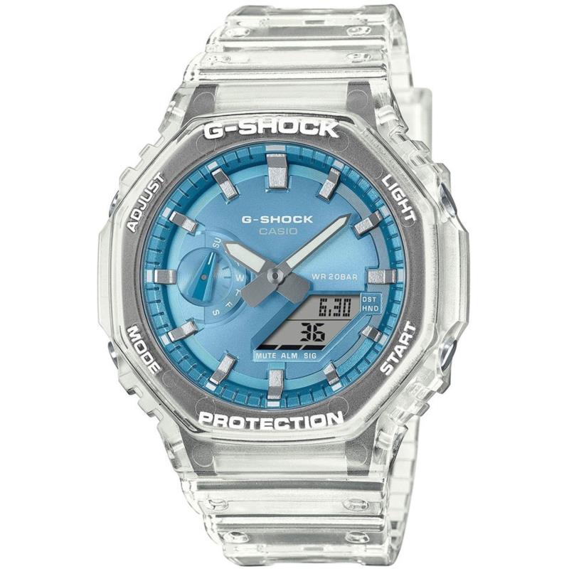 CASIO G-Shock Chronograph - GA-2100BM-7A2ER Transparent case with Transparent Rubber Strap