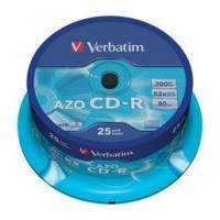 VERBATIM CD-R 80MIN - 700 MB CRYSTAL AZO 52X CAKEBOX 25PCS