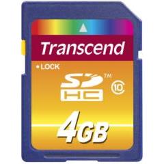 TRANSCEND 4GB SECURE DIGITAL CARD HIGH CAPACITY CLASS 10