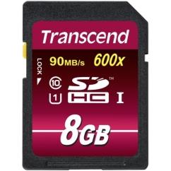 TRANSCEND TS8GSDHC10U1 8GB SDHC CLASS 10 UHS-I 600X ULTIMATE