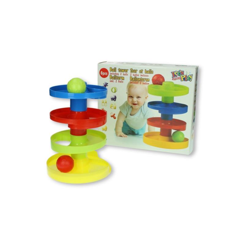 Παιδικός Κυκλικός Πύργος με 2 μπάλες, Παιδικό παιχνίδι δραστηριοτήρων, Let's Play 06093 - Let's Play