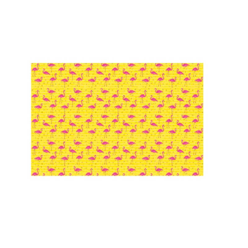 Χαρτί Περιτυλίγματος Σχέδιο Φλαμίνγκο ριγέ κίτρινο, Διαστάσεων 100x300cm - Cb
