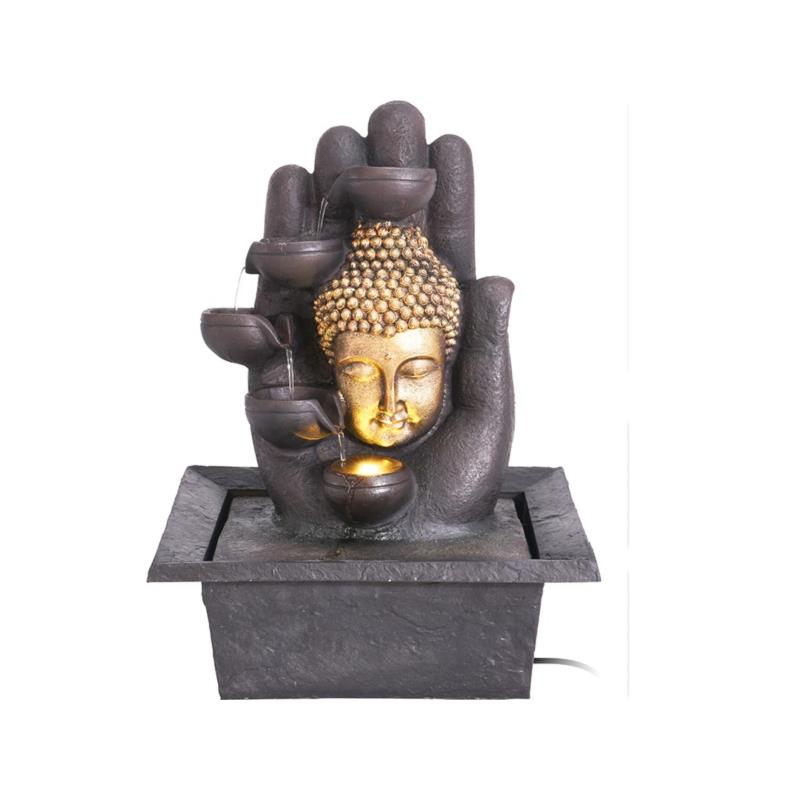 Διακοσμητικό Συντριβάνι με θέμα Βούδας και LED Φωτισμό, 30x24x40 cm - Aria Trade