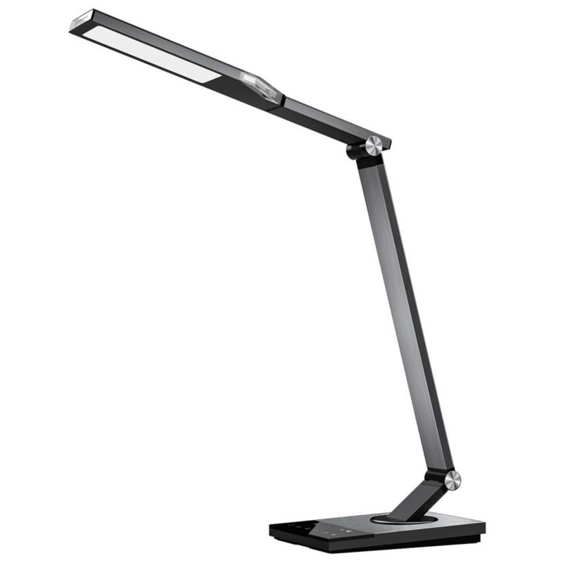TaoTronics TT-DL16 Stylish Metal LED Desk Lamp, 5 Color Modes, 6 Brightness Levels, Touch Control, Timer, Night Light - Gray