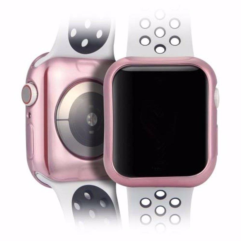 Dux Ducis Gel Case for Apple Watch 5/4 (44mm) 2-Pack. Pink/Clear