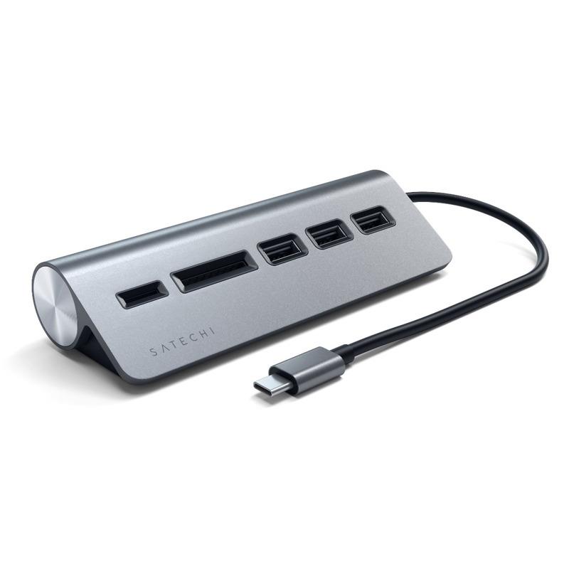 Satechi Aluminum Type-C USB 3.0 Hub and Card Reader. Space Grey