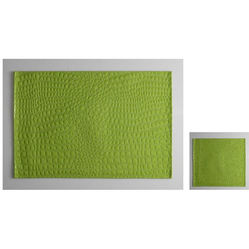 Σουβέρ Σετ 6τμχ Polyester ESPIEL 10x10εκ. HEN202 (Ύφασμα: Polyester, Χρώμα: Πράσινο ) - ESPIEL - HEN202
