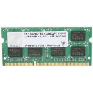 G.SKILL F3-12800CL11S-4GBSQ 4GB SO-DIMM DDR3 PC3-12800 1600MHZ