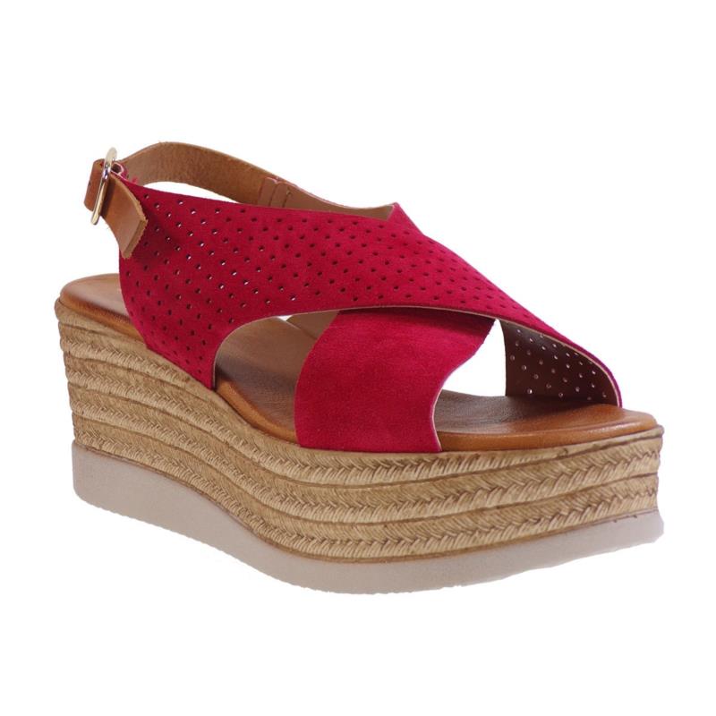 Fardoulis shoes Γυναικείες Πλατφόρμες Πέδιλα 64420 Κόκκινο Καστόρι