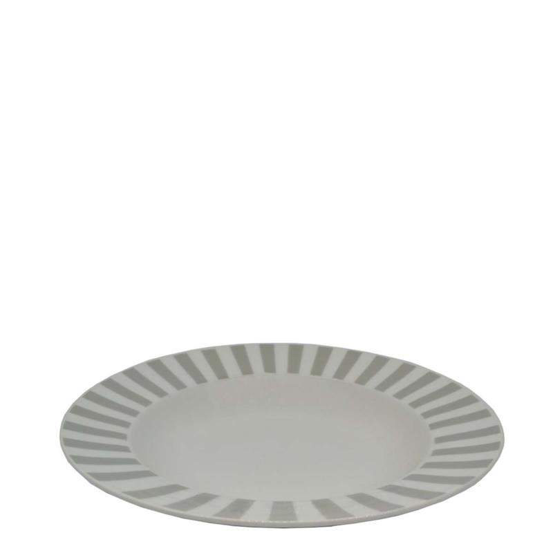Πιάτο Βαθύ Στρογγυλό 21.5cm Γκρι Ρίγες R8008-085