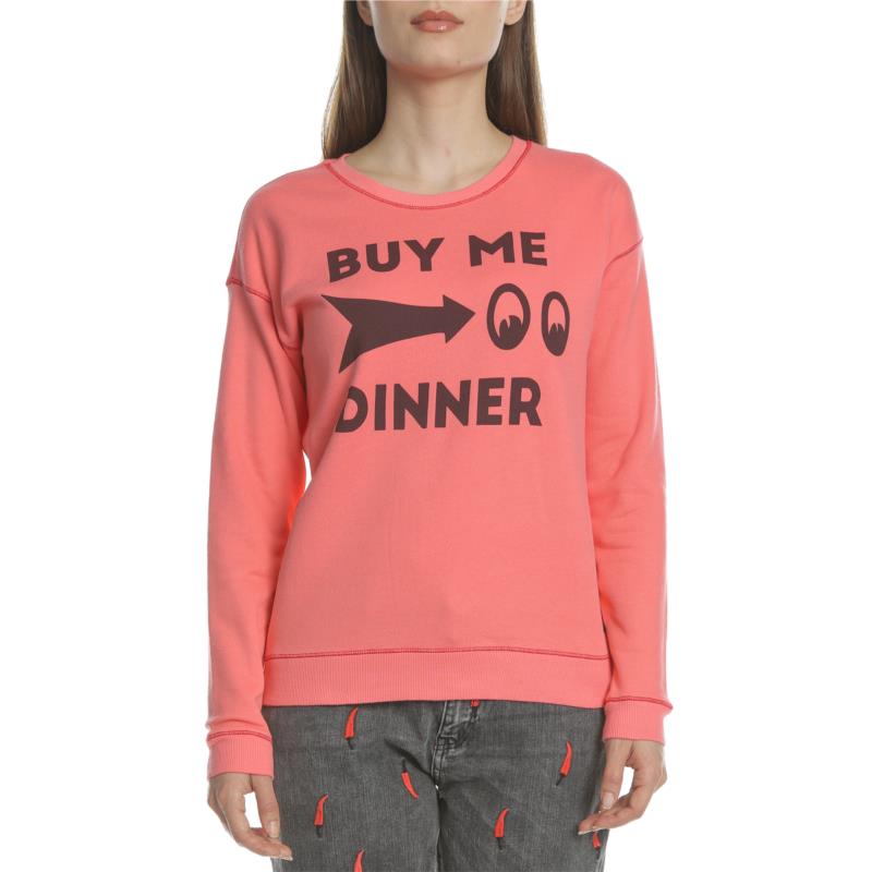SCOTCH & SODA - Γυναικεία φούτερ μπλούζα με στάμπα SCOTCH & SODA κοραλί