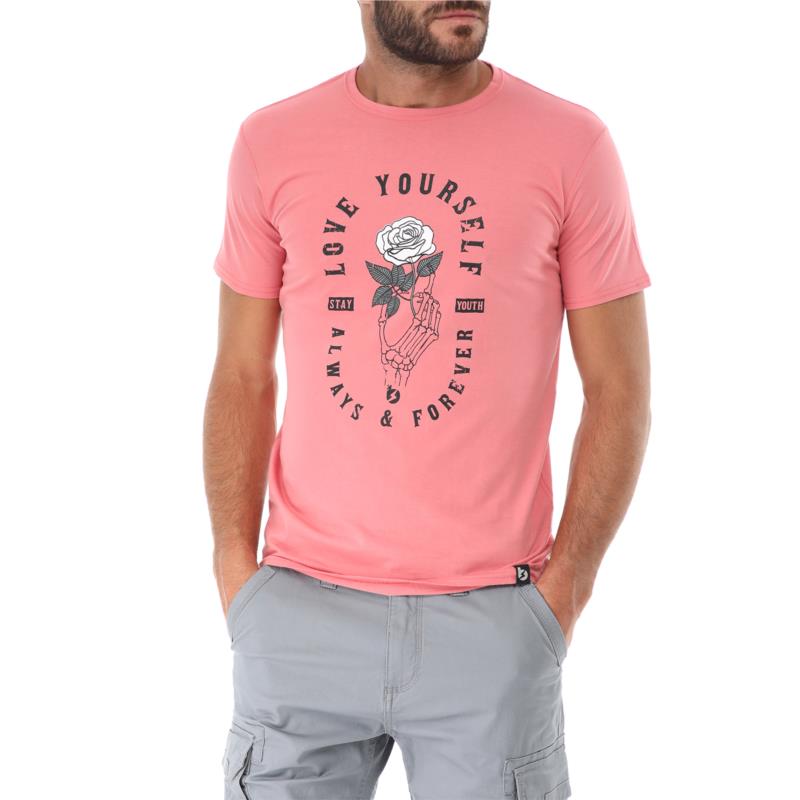 BATTERY - Ανδρικό t-shirt BATTERY ροζ