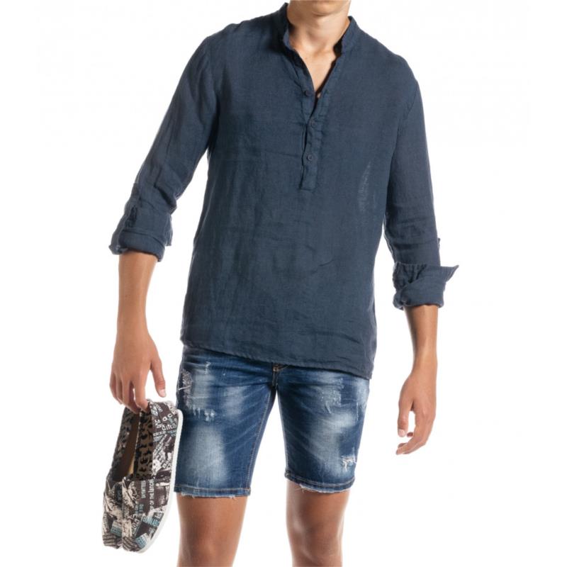 Ανδρικό γαλάζιο πουκάμισο Duca Homme