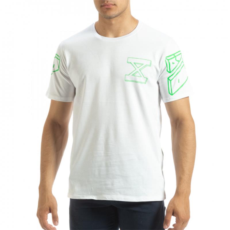 Ανδρική λευκή κοντομάνικη μπλούζα Uniplay