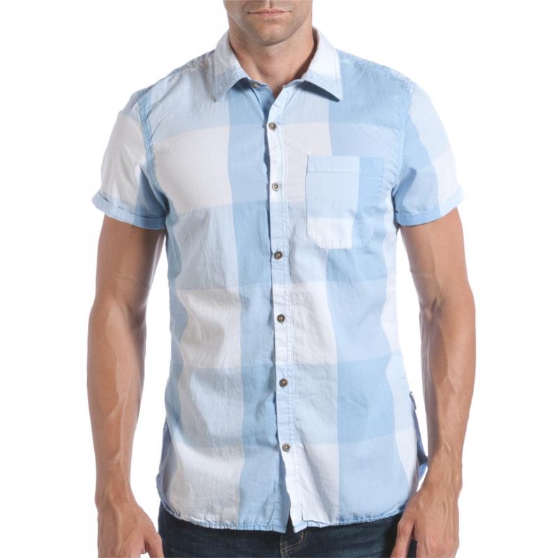 Ανδρικό γαλάζιο κοντομάνικο πουκάμισο CROPP